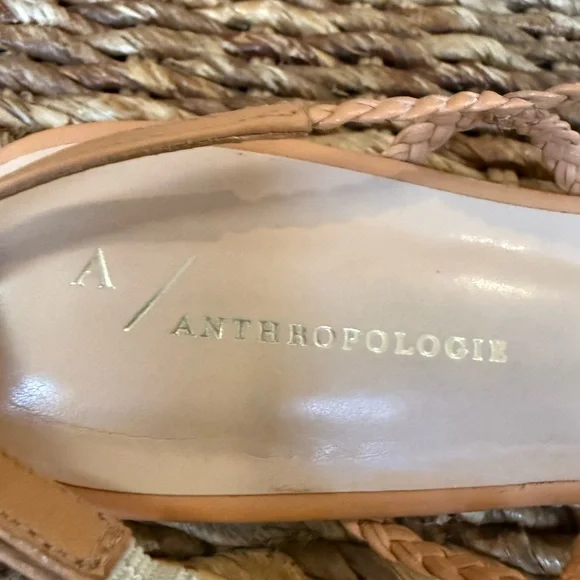 Anthropologie Joelle Braided Tan Slingback Sandals - Picture 2 of 6